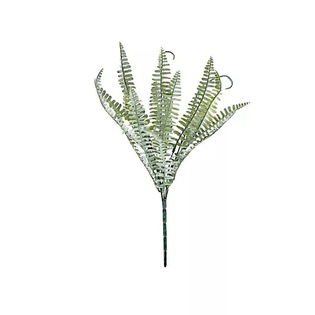 2 FROSTED GREEN 18" Faux Boston Fern ARTIFICIAL LEAVES Greenery Stems